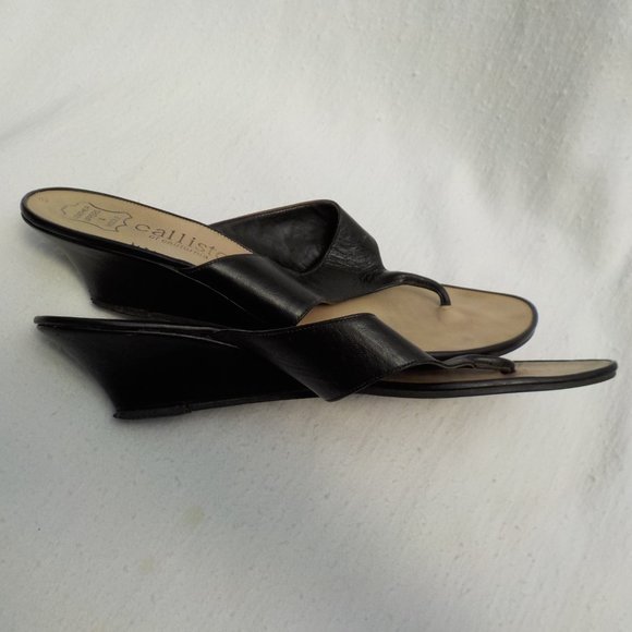 Lot of 4 Pair Vintage Callisto Leather Slip-on Wedge Sandals SZ 8 - Picture 9 of 14